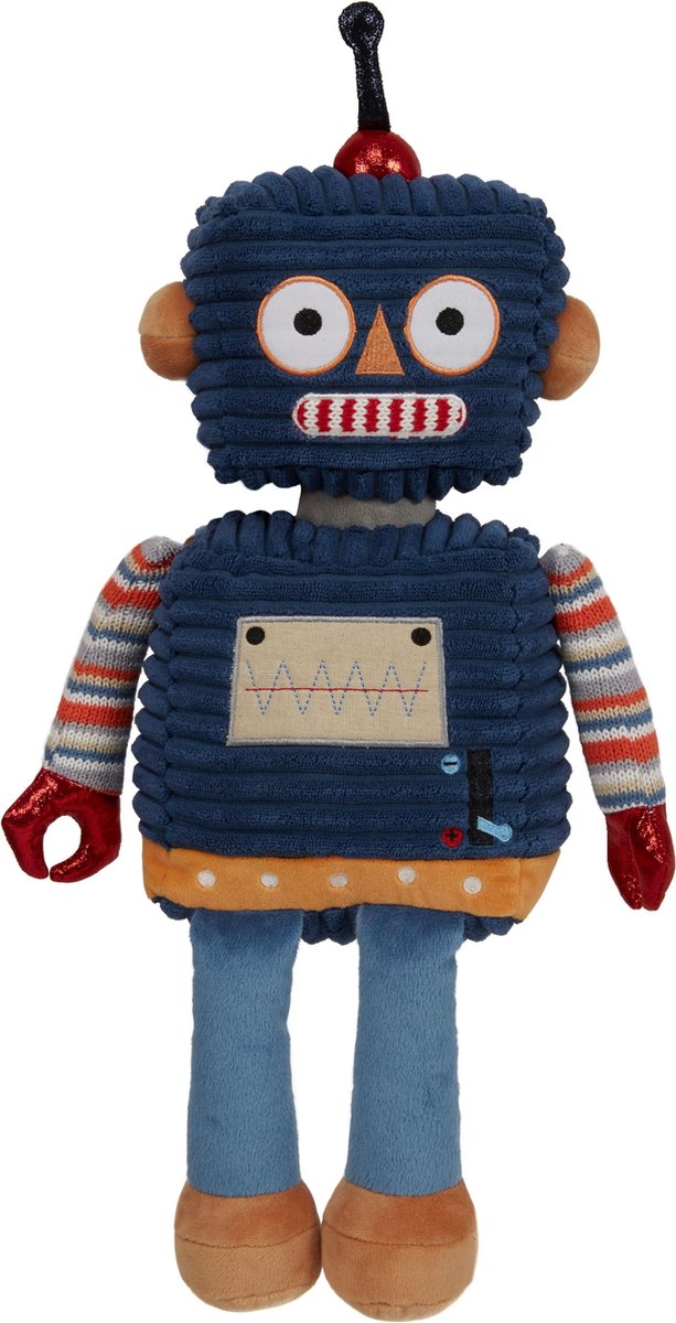 Wilberry | Robots | Robot Donkerblauw + Felicitatiekaart |Lief, stoer en aparte knuffels | Kwaliteitsproduct